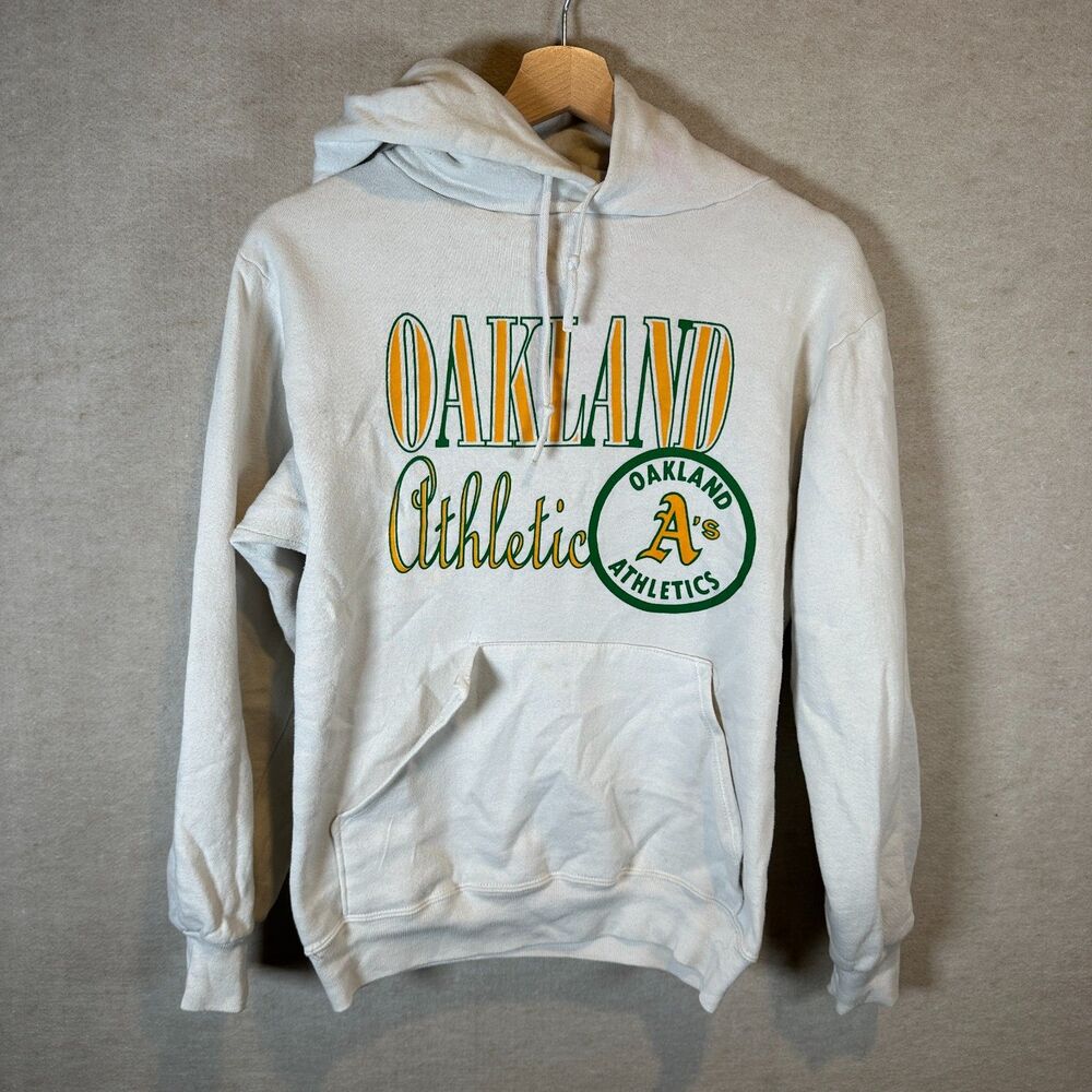 Vintage Oakland Athletics Hoodie Small Jerzees Made USA Gray MLB Graphic
